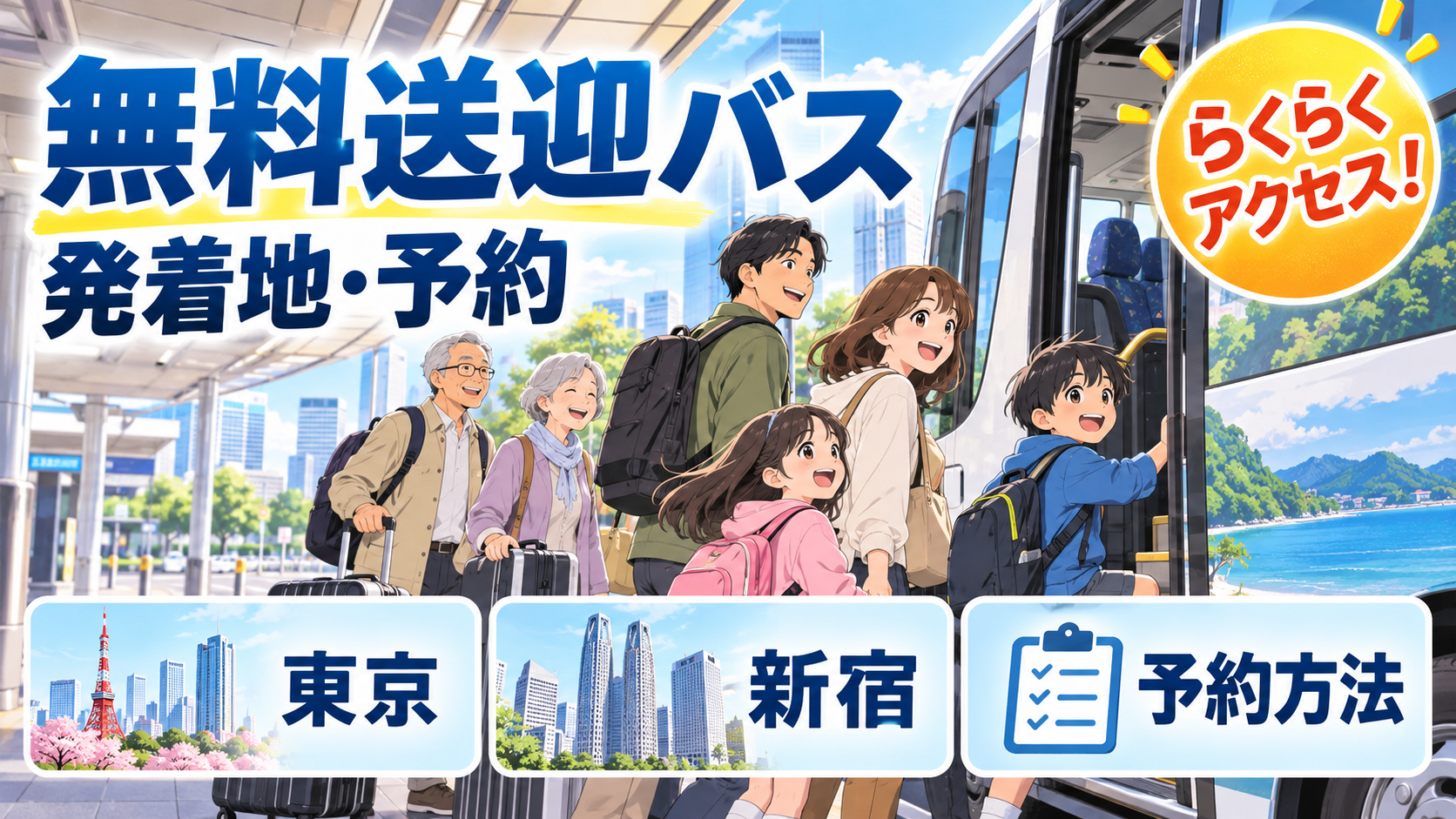 ハワイアンズの無料送迎バス完全ガイド|東京・新宿など発着地と予約を解説