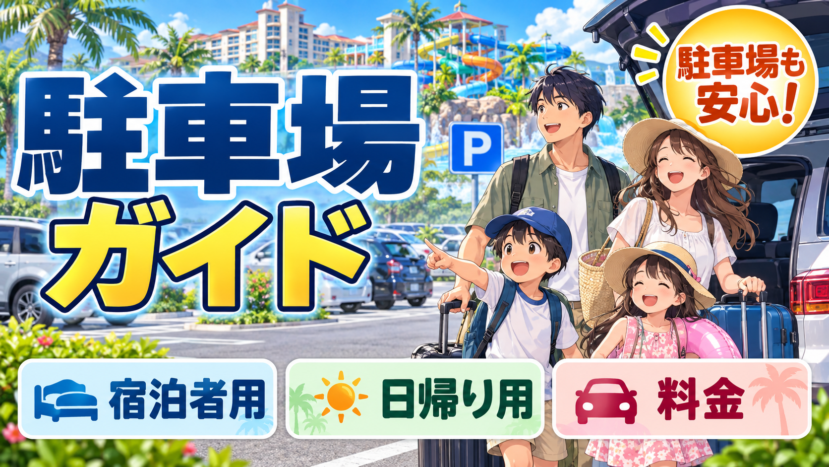 ハワイアンズの駐車場ガイド|宿泊・日帰りの場所と料金を解説