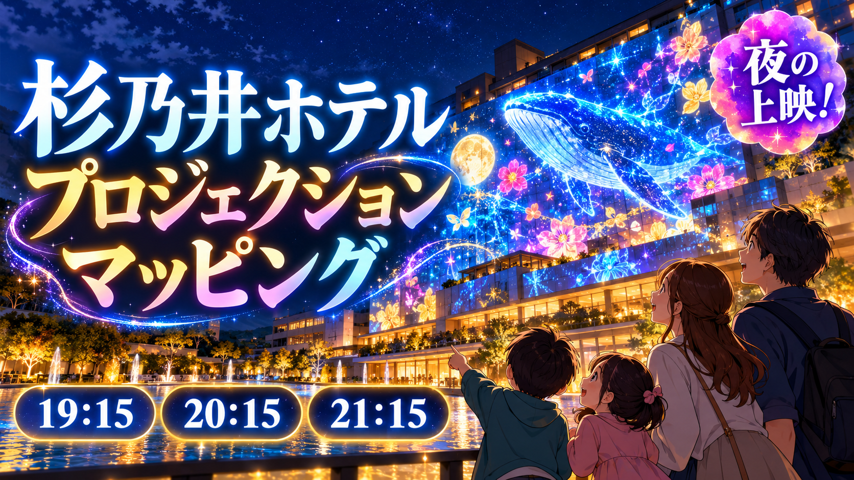 杉乃井ホテルのプロジェクションマッピング｜夜の子連れ時間を解説