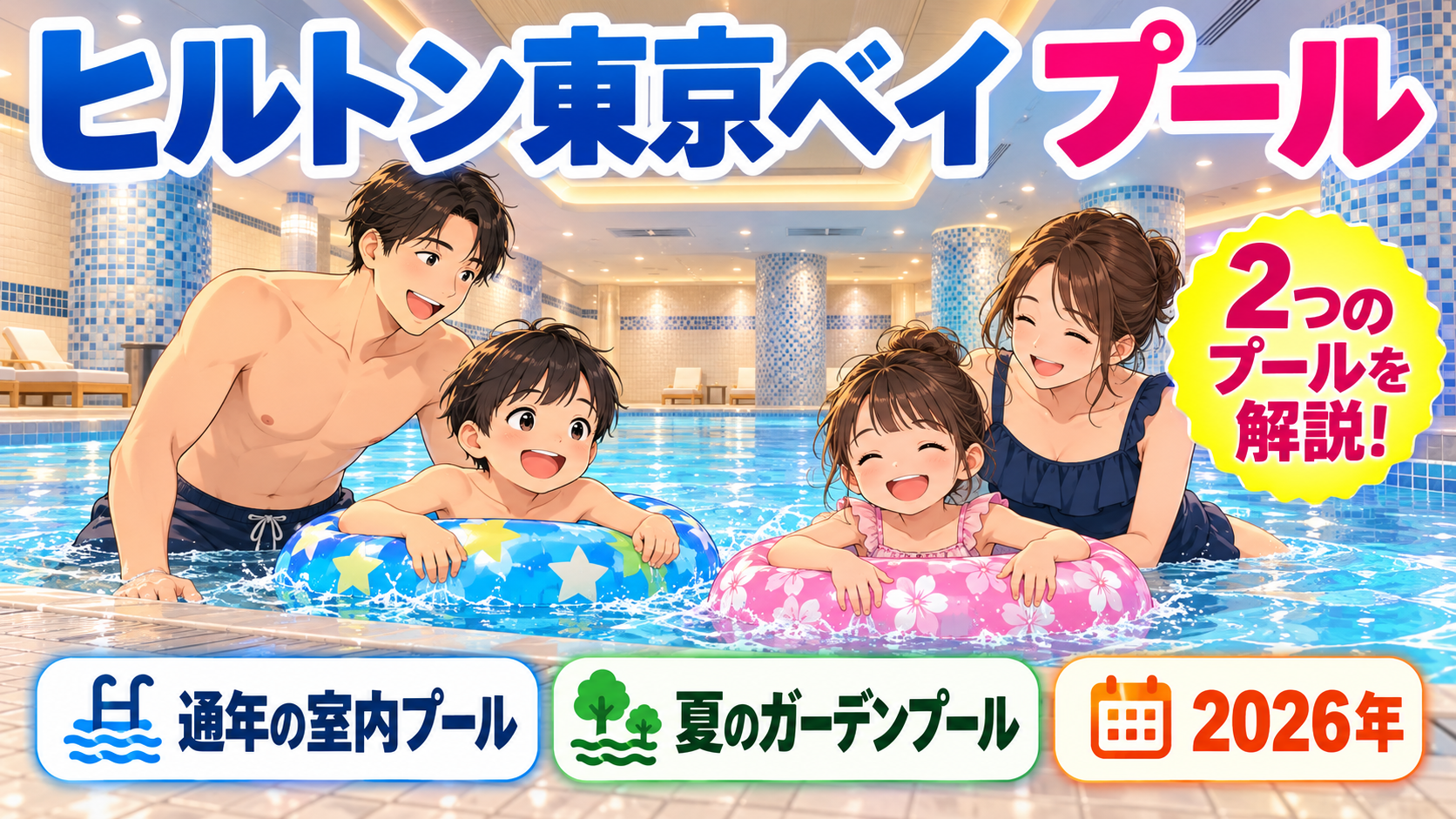 ヒルトン東京ベイのプール|通年の室内プールと夏のガーデンプールレストランを解説