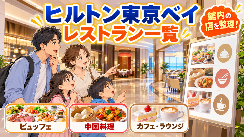ヒルトン東京ベイのレストラン一覧｜夕食の営業時間・閉園後の営業・予約・誕生日を解説