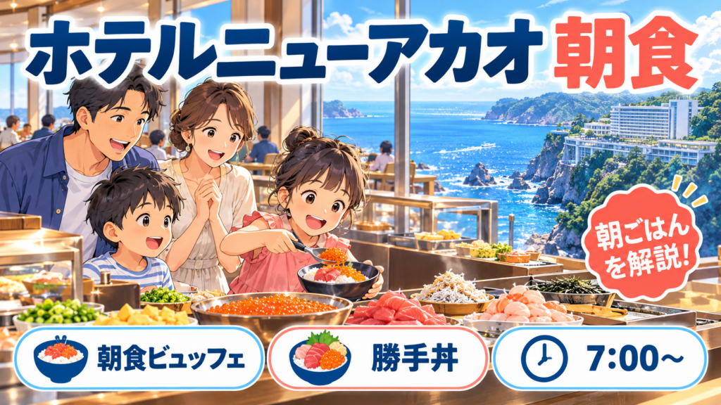 ホテルニューアカオの朝食｜メインダイニング錦の朝食ビュッフェ・勝手丼を解説