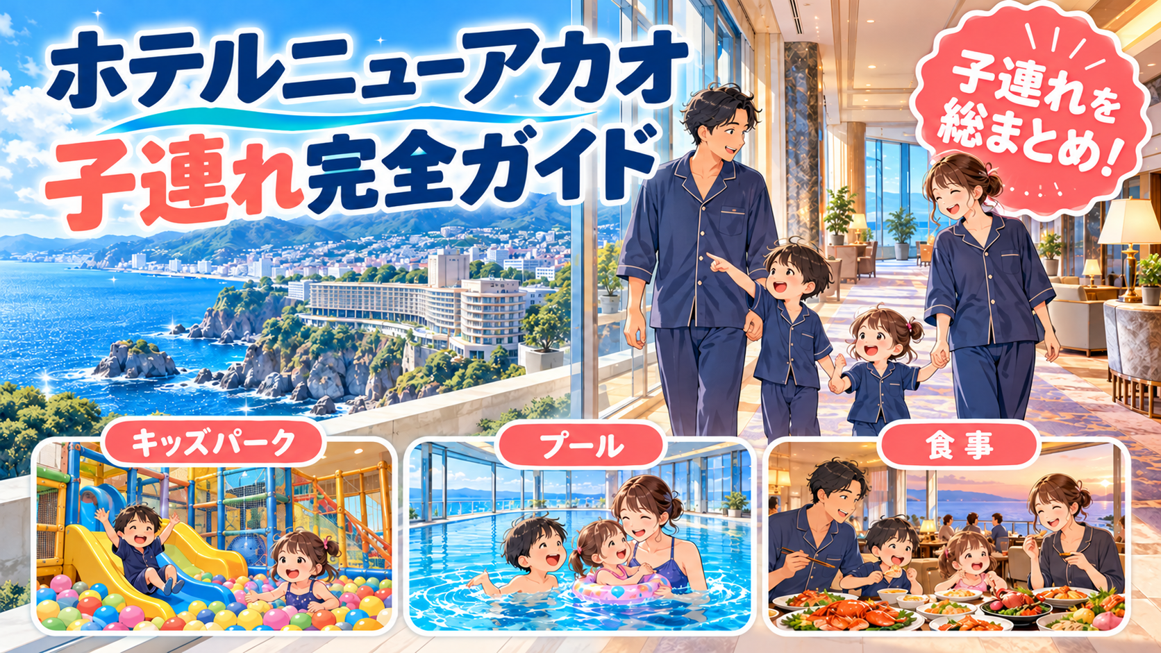 ホテルニューアカオ子連れ完全ガイド|キッズルーム・プール・食事を総まとめ