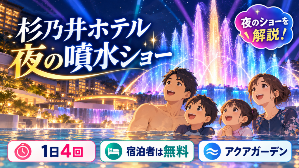杉乃井ホテルのアクアガーデンを夜に楽しむ｜噴水ショーを解説